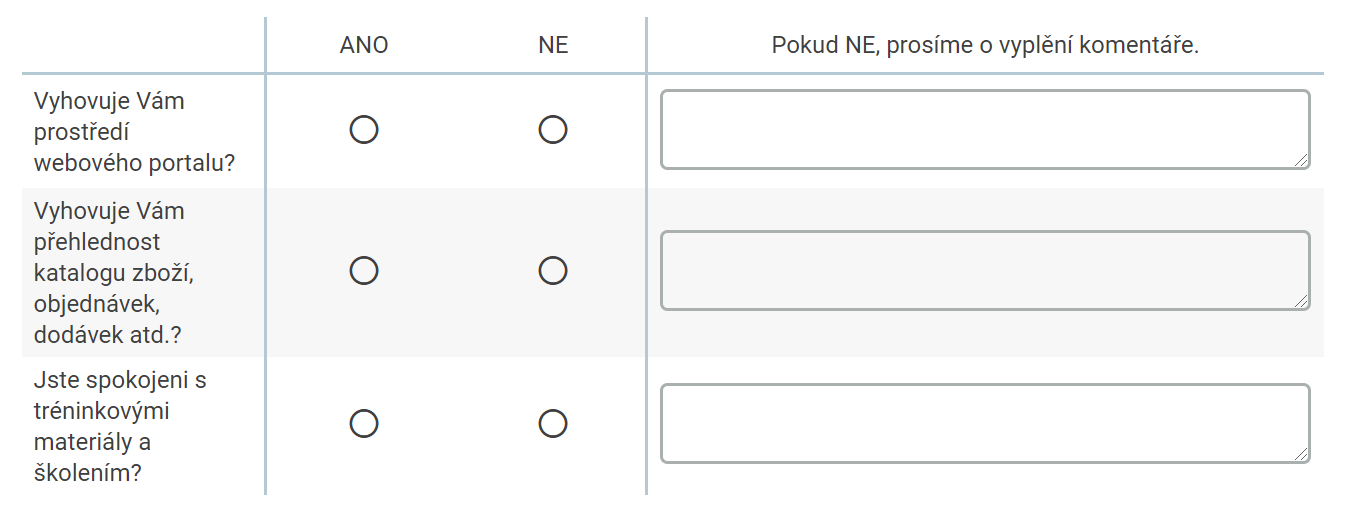 Kombinace škály a textové otázky